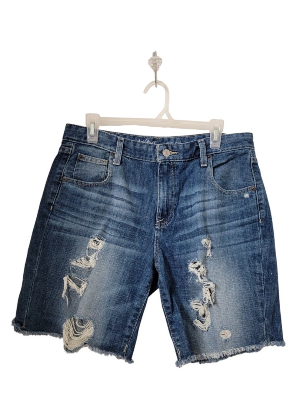 Mossimo Size 8/29 Boyfriend Denim Blue Jean Shorts, Distressed